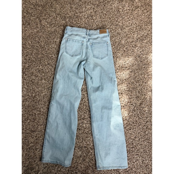 Abercrombie Kids Light Wash High Rise Wide Leg Distressed Jeans Size 15 16 - Picture 7 of 7